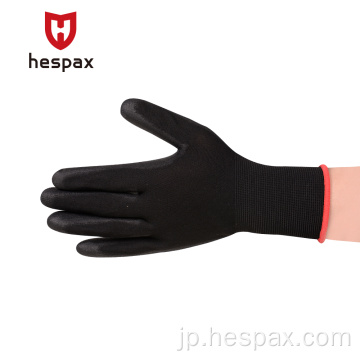 Hespax 13GシームレスESD PUパーム浸漬手袋